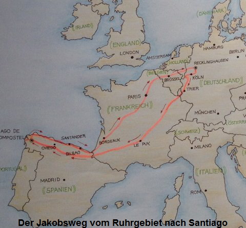 Reiseroute Jakobsweg Reiseroute Jakobsweg